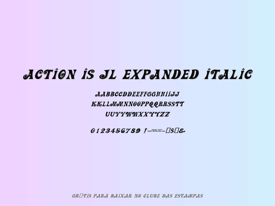 Fonte Action Is Jl Expanded Italic Grátis Para Baixar
