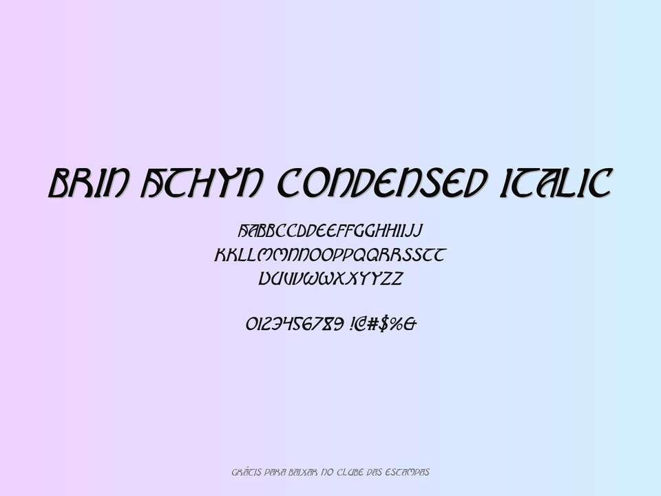 Fonte Brin Athyn Condensed Italic Grátis Para Baixar