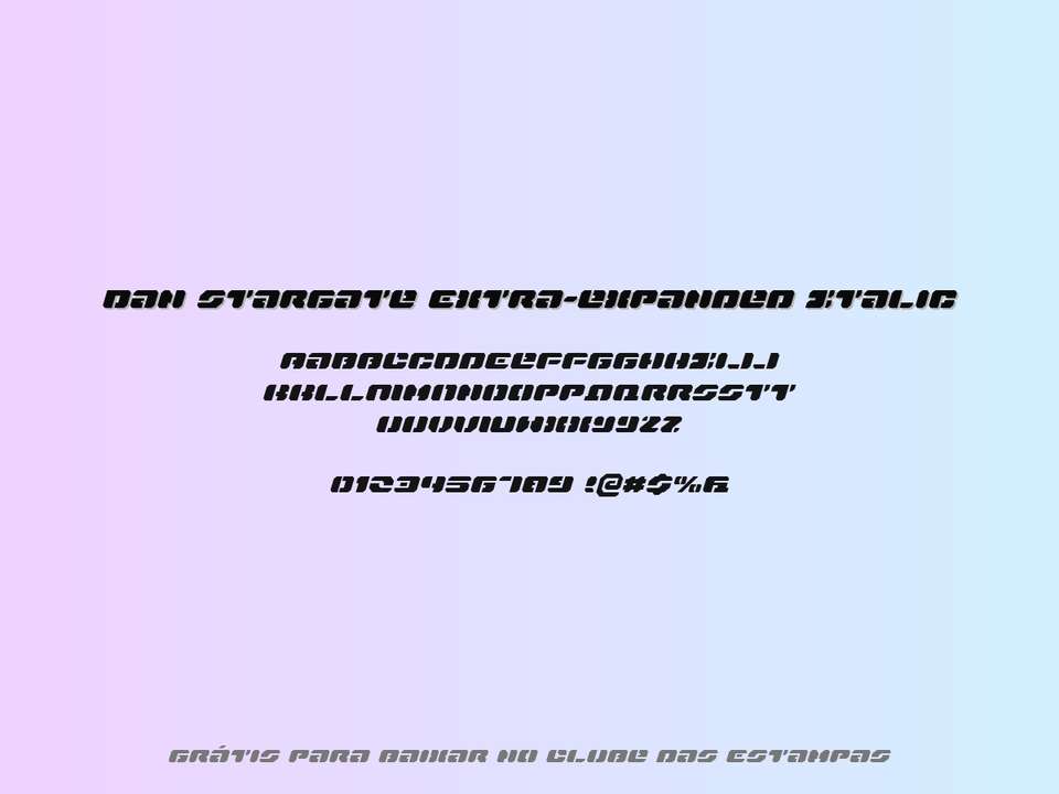 Fonte Dan Stargate Extra Expanded Italic Grátis Para Baixar