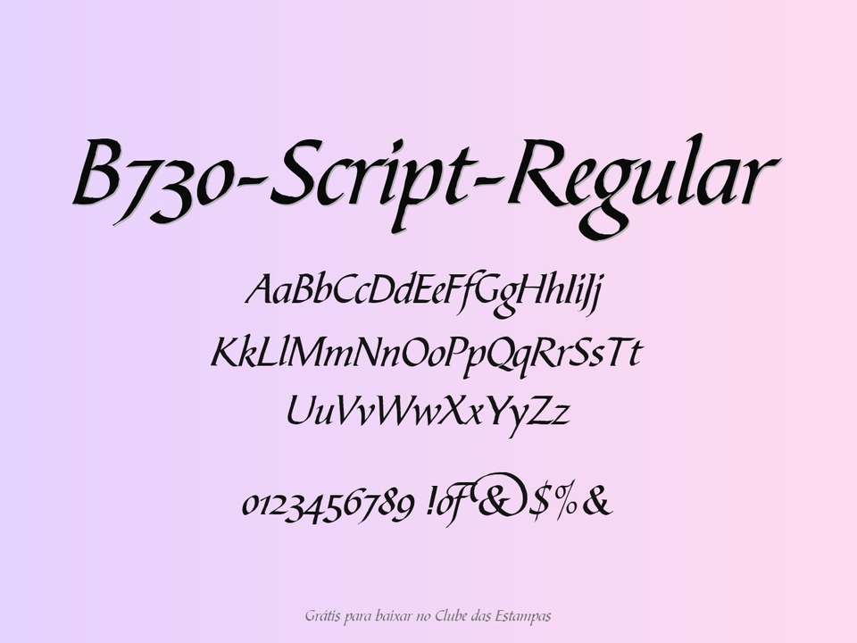 Fonte B730 Script Regular Grátis Para Baixar