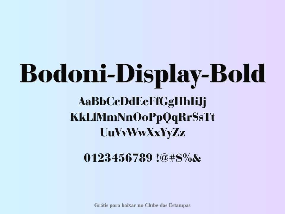 Fonte Bodoni Display Bold Grátis Para Baixar