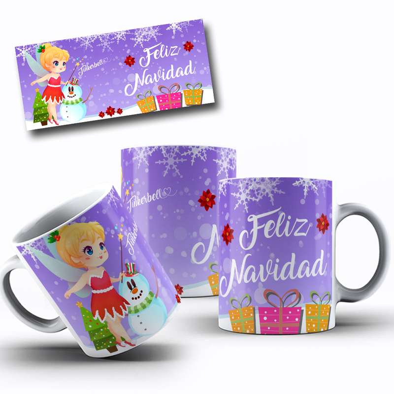 Arte Para Caneca Tinkerbell Feliz Navidad 12