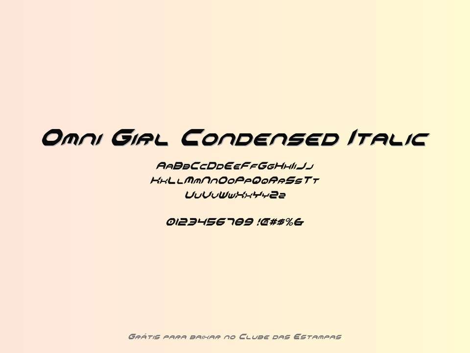 Fonte Omni Girl Condensed Italic Grátis Para Baixar