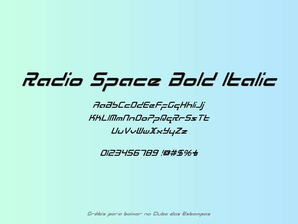 Fonte Radio Space Bold Italic Grátis Para Baixar