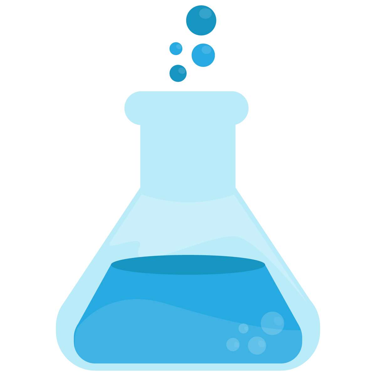 Frasco De Laboratório Com Líquido Azul Química Png Grátis Para Baixar