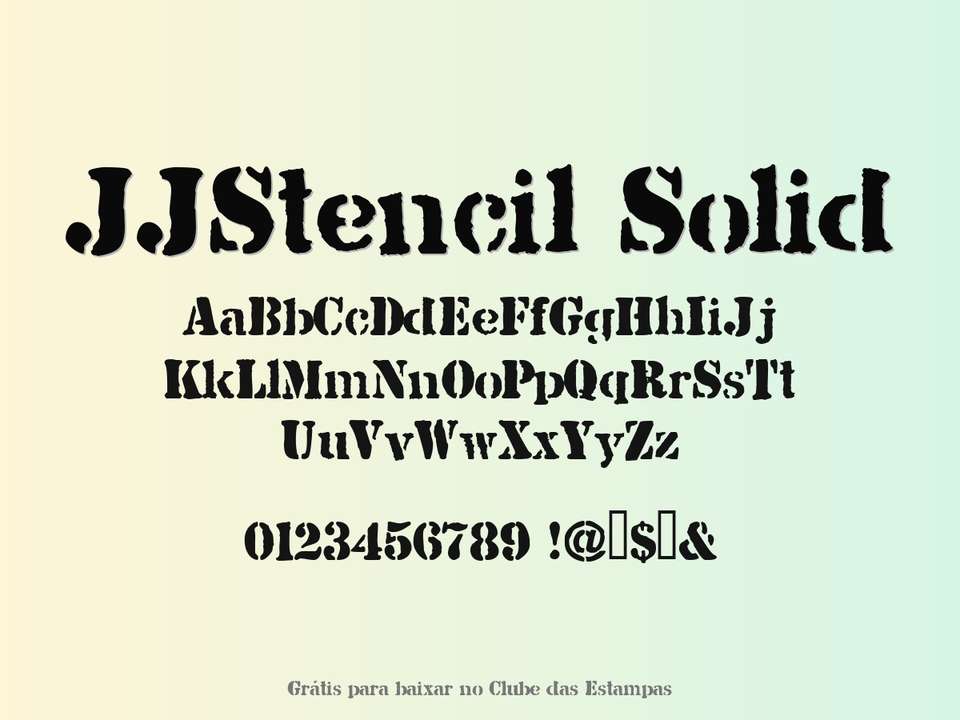 Fonte Jjstencil Solid Grátis Para Baixar