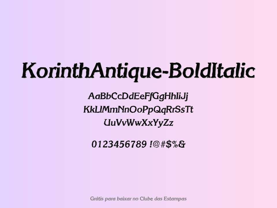 Fonte Korinthantique Bolditalic Grátis Para Baixar