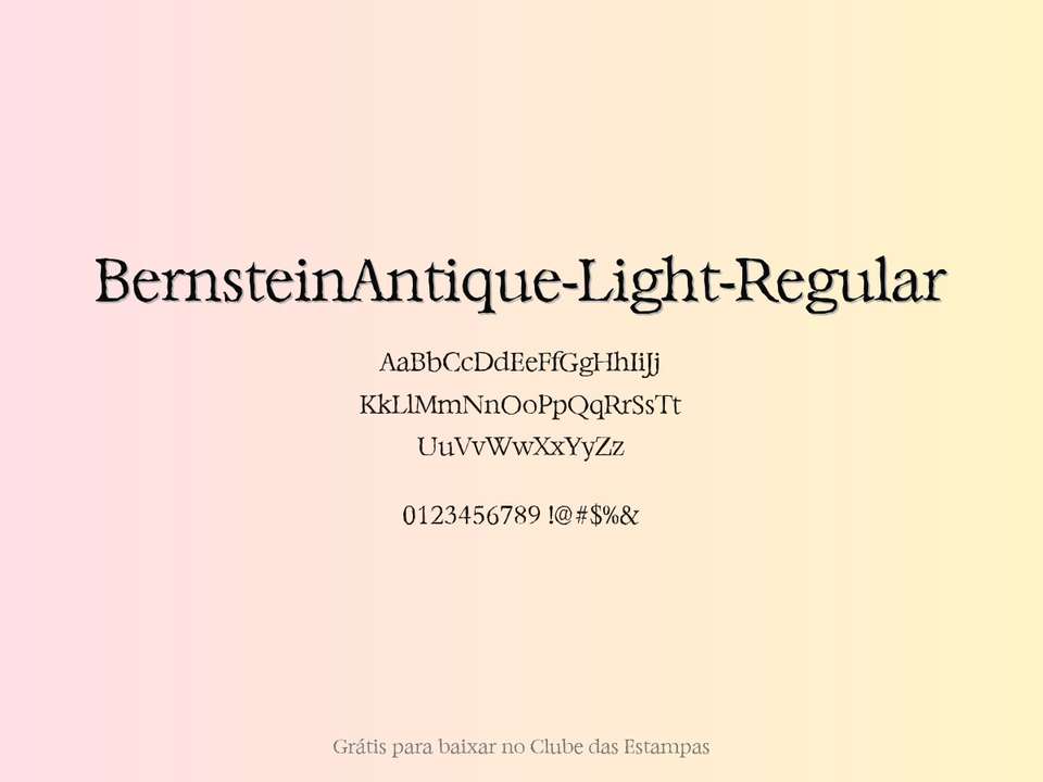 Fonte Bernsteinantique Light Regular Grátis Para Baixar