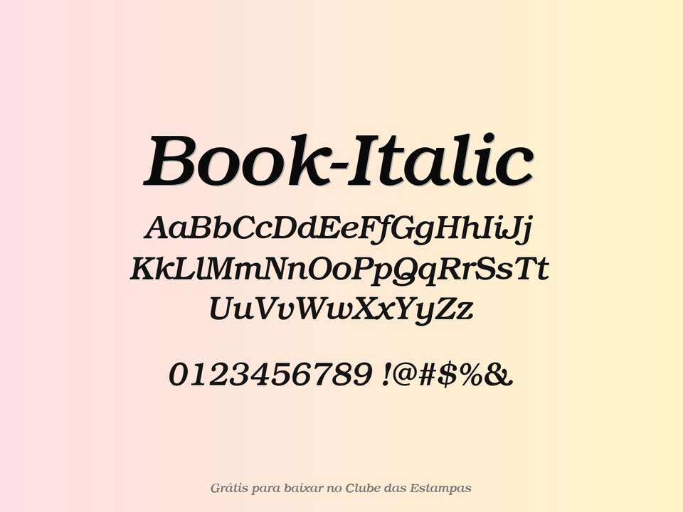 Fonte Book Italic Grátis Para Baixar
