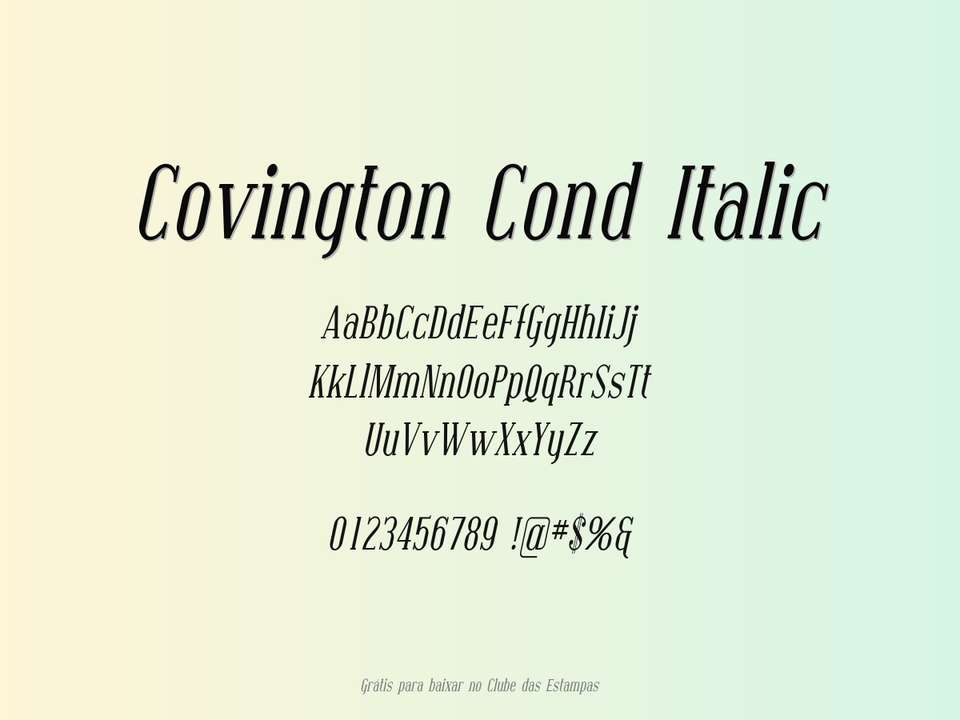 Fonte Covington Cond Italic Grátis Para Baixar