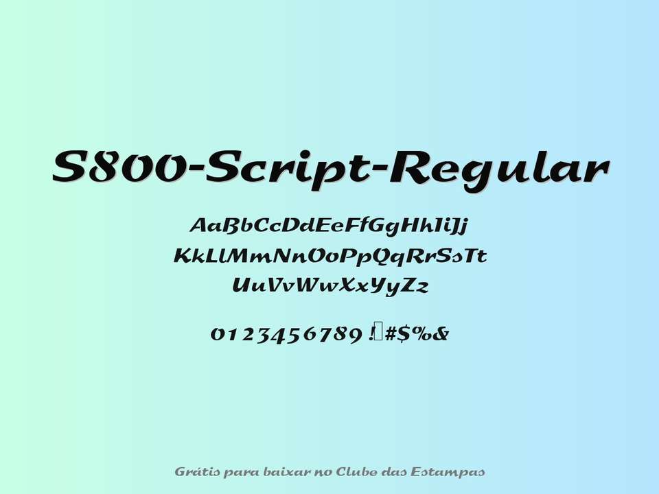 Fonte S800 Script Regular Grátis Para Baixar
