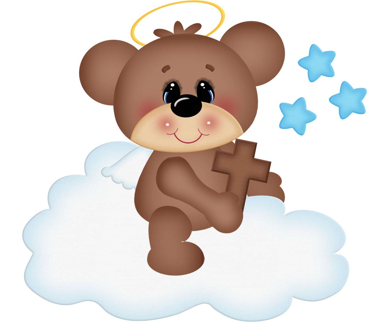 Ursinho Adorável Com Cruz Religioso Png Grátis Para Baixar
