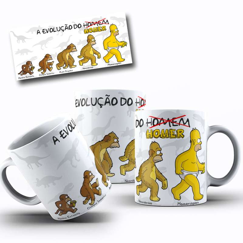 Arte Para Caneca A Evolução Do Homer Simpson 7