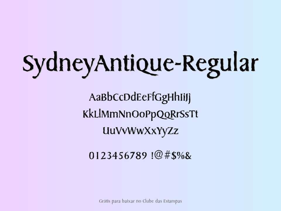 Fonte Sydneyantique Regular Grátis Para Baixar