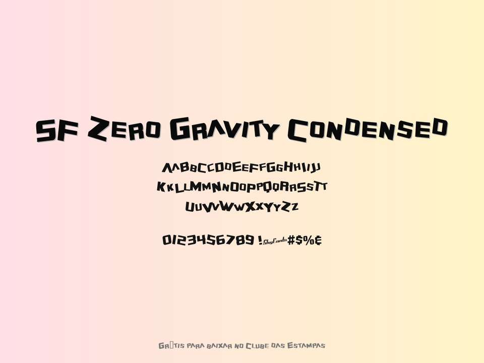 Fonte Sf Zero Gravity Condensed Grátis Para Baixar