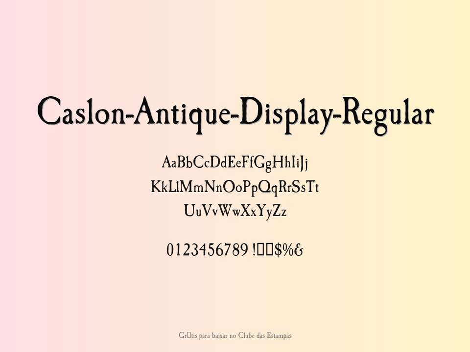 Fonte Caslon Antique Display Regular Grátis Para Baixar