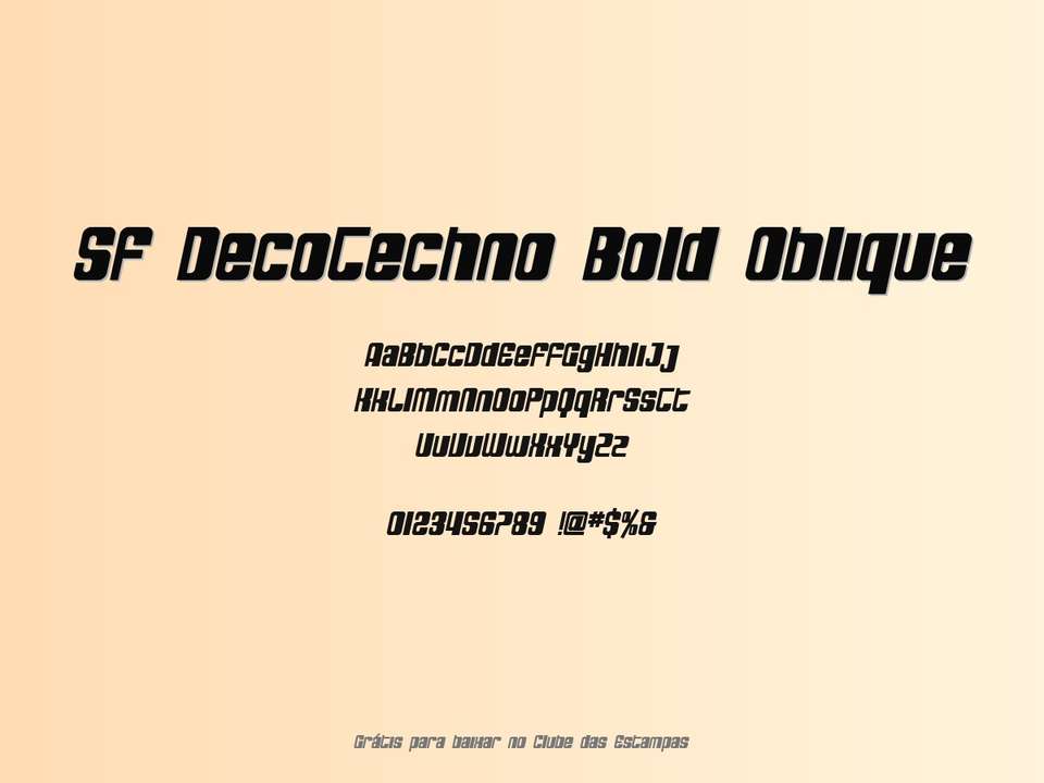 Fonte Sf Decotechno Bold Oblique Grátis Para Baixar
