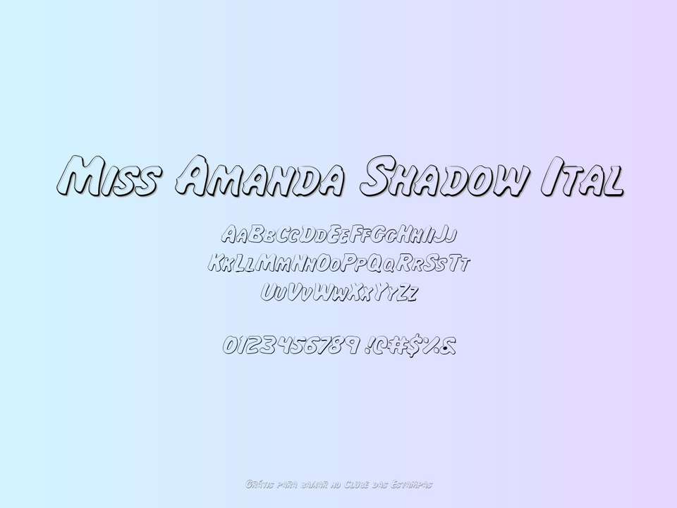 Fonte Miss Amanda Shadow Ital Grátis Para Baixar