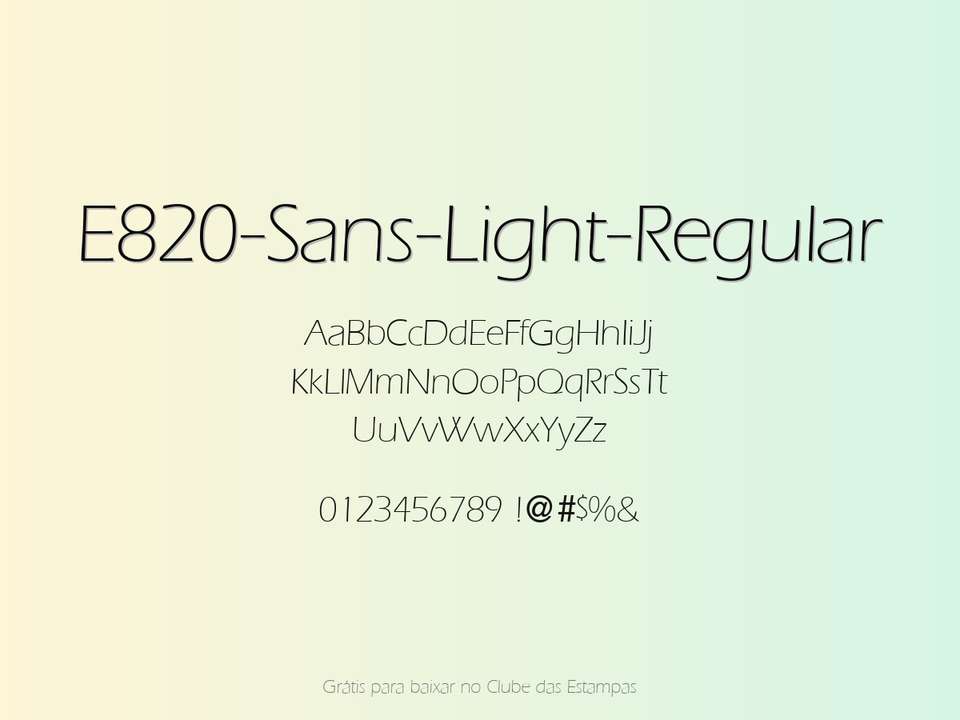 Fonte E820 Sans Light Regular Grátis Para Baixar