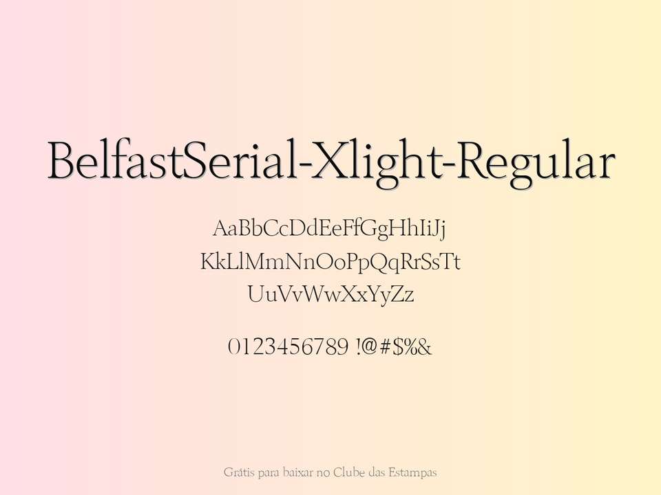 Fonte Belfastserial Xlight Regular Grátis Para Baixar