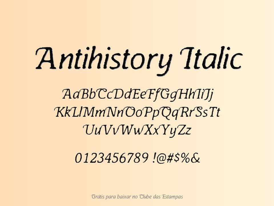 Fonte Antihistory Italic Grátis Para Baixar