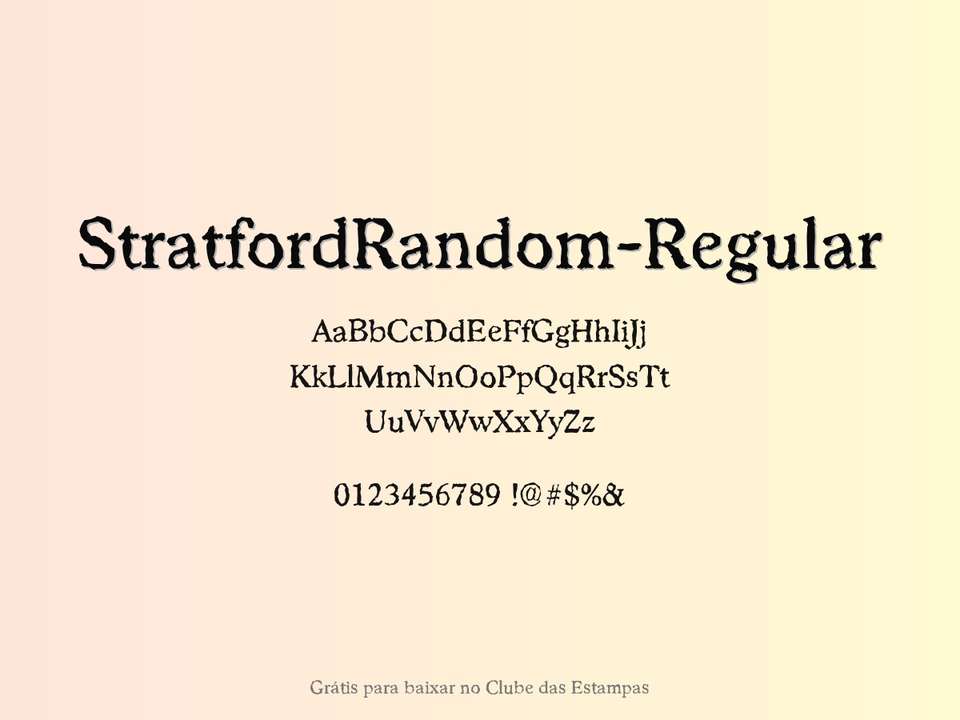 Fonte Stratfordrandom Regular Grátis Para Baixar