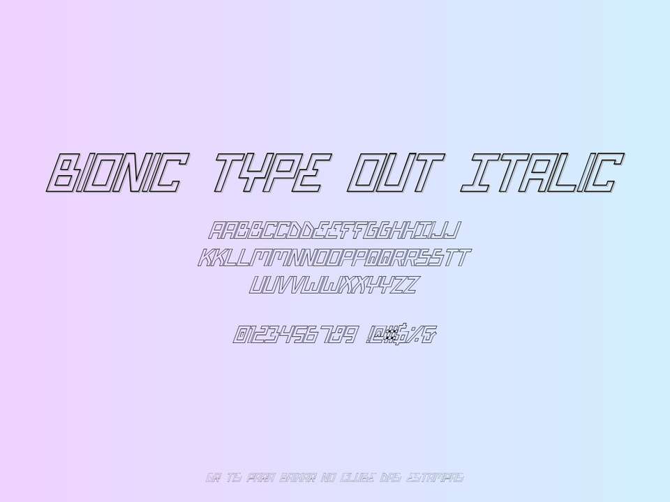 Fonte Bionic Type Out Italic Grátis Para Baixar