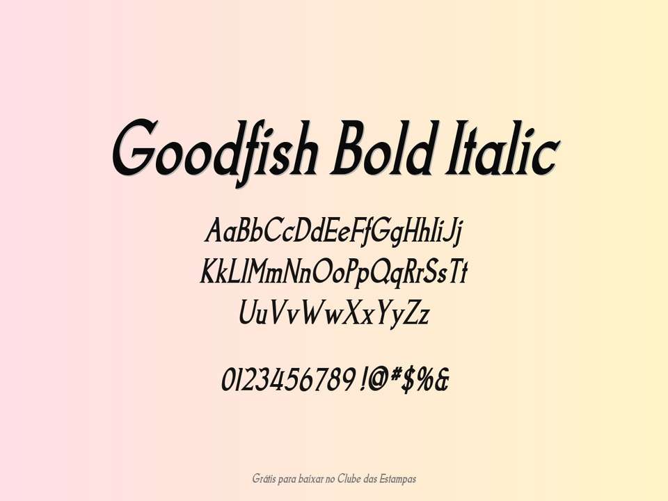 Fonte Goodfish Bold Italic Grátis Para Baixar