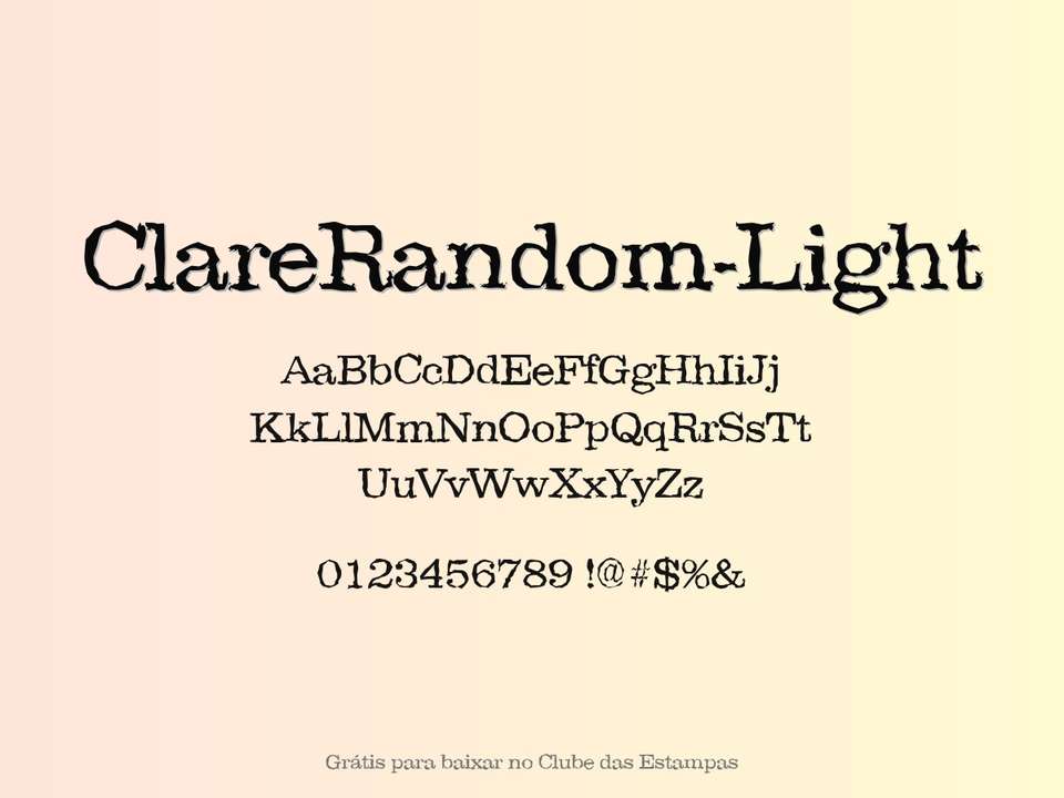 Fonte Clarerandom Light Grátis Para Baixar