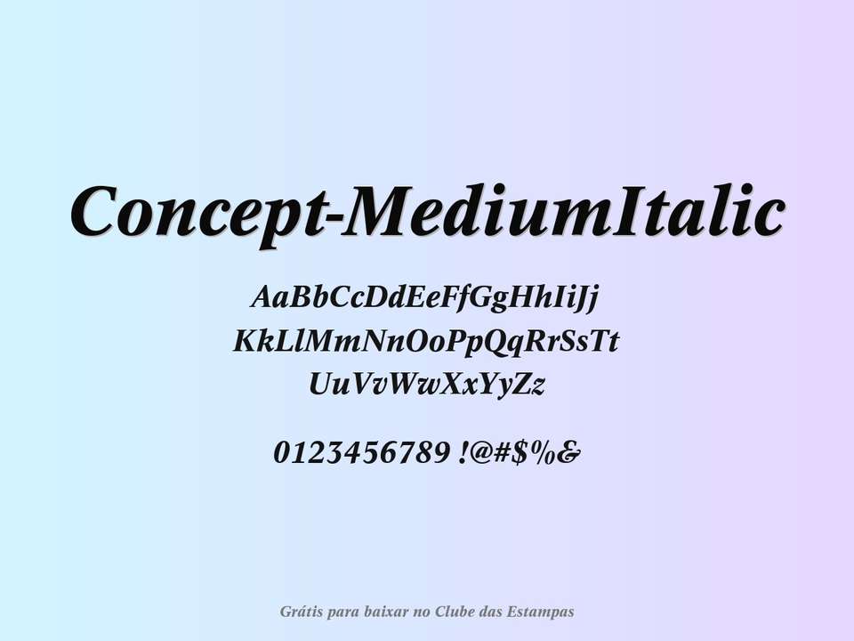 Fonte Concept Mediumitalic Grátis Para Baixar