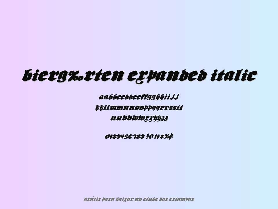 Fonte Bierg‰rten Expanded Italic Grátis Para Baixar