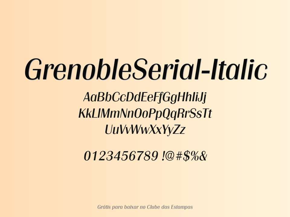 Fonte Grenobleserial Italic Grátis Para Baixar