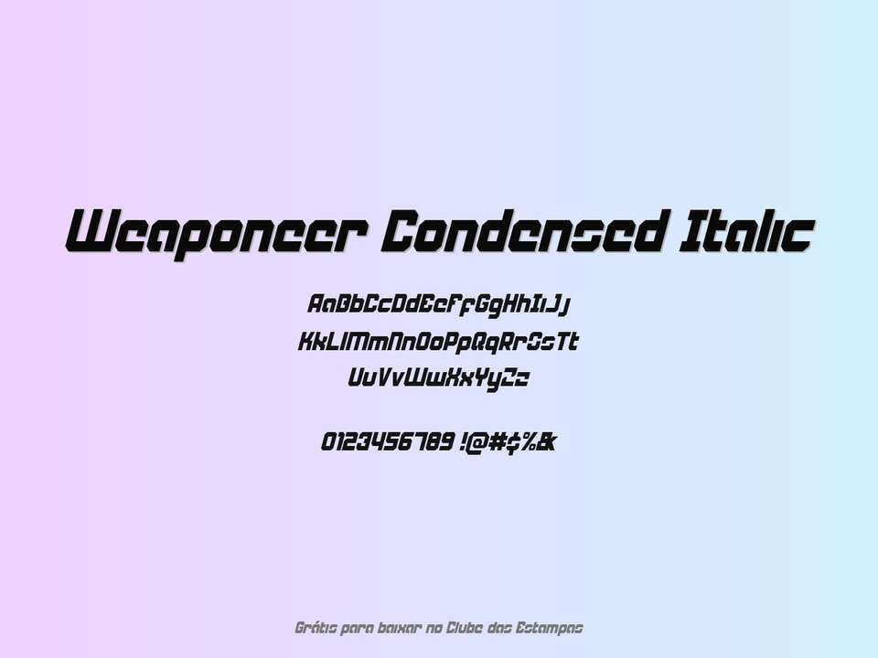 Fonte Weaponeer Condensed Italic Grátis Para Baixar