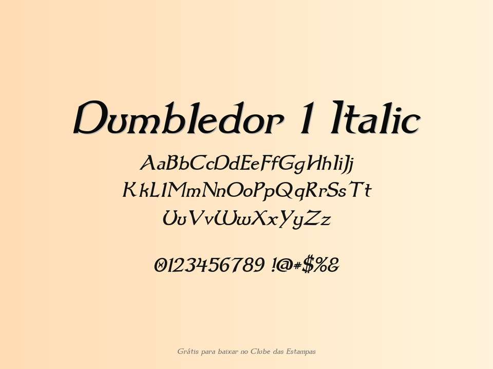 Fonte Dumbledor 1 Italic Grátis Para Baixar
