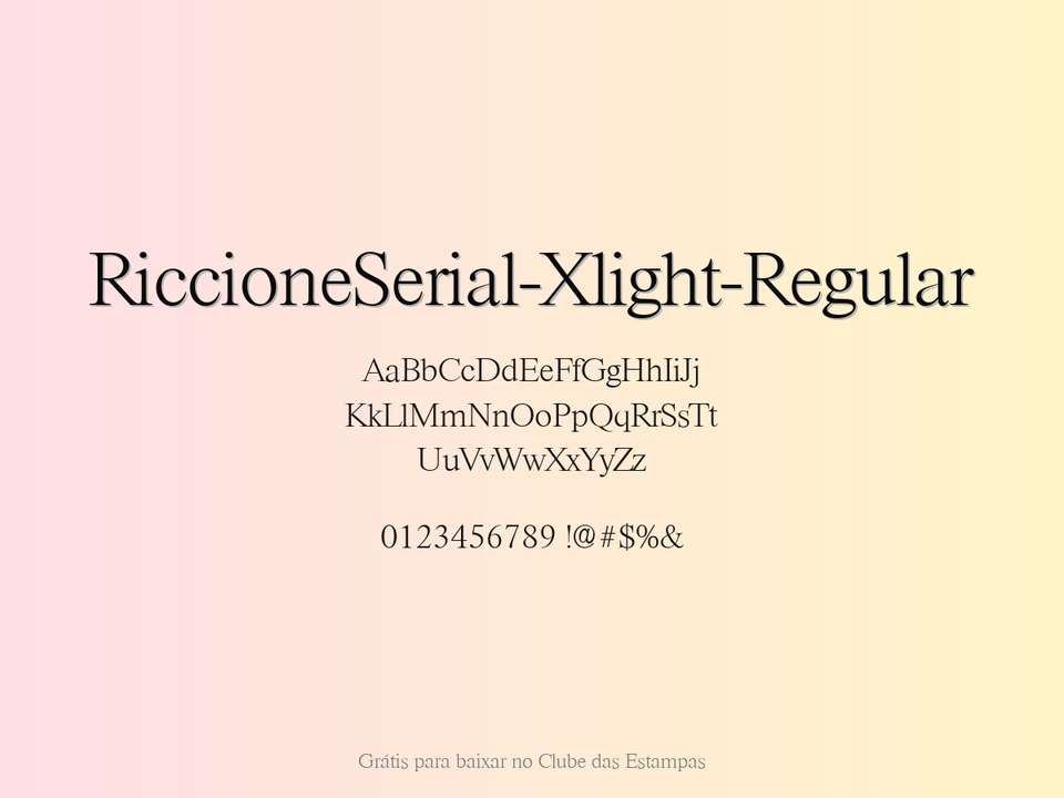 Fonte Riccioneserial Xlight Regular Grátis Para Baixar