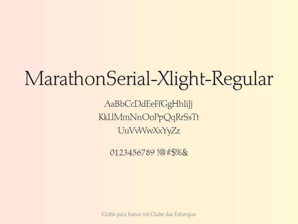 Fonte Marathonserial Xlight Regular Grátis Para Baixar