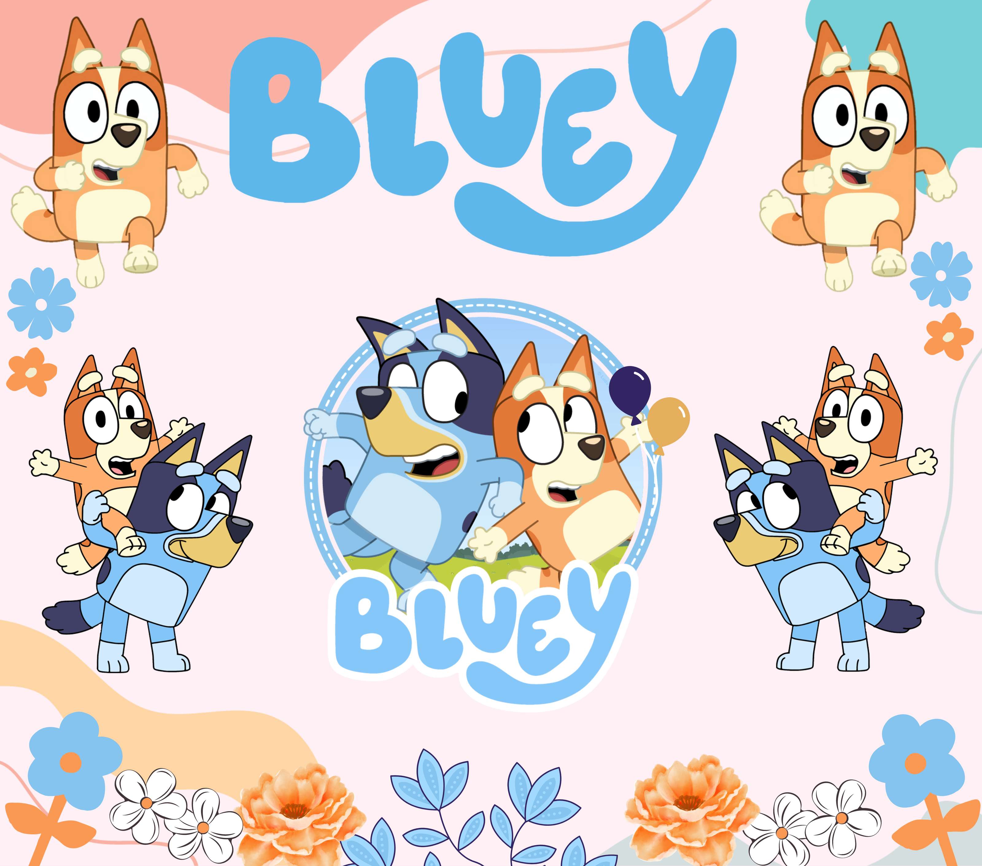 Ilustração Personagens Bluey Com Texto Desenho Animado Png Arte Para Caneca Grátis Pra Baixar Vetor