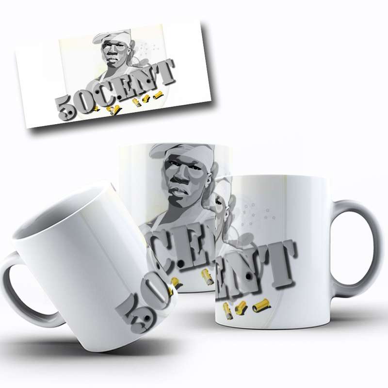 Arte Para Caneca 50 Cent Rapper Cartoon 2