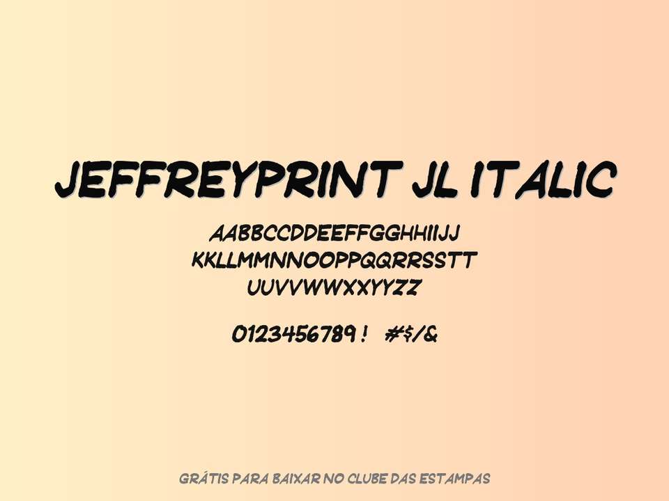 Fonte Jeffreyprint Jl Italic Grátis Para Baixar