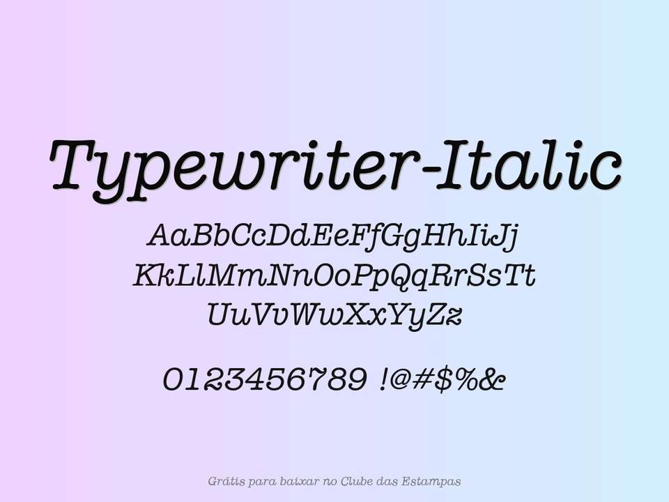 Fonte Typewriter Italic Grátis Para Baixar