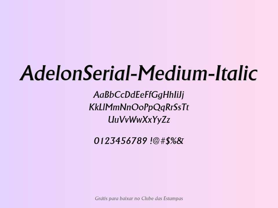 Fonte Adelonserial Medium Italic Grátis Para Baixar