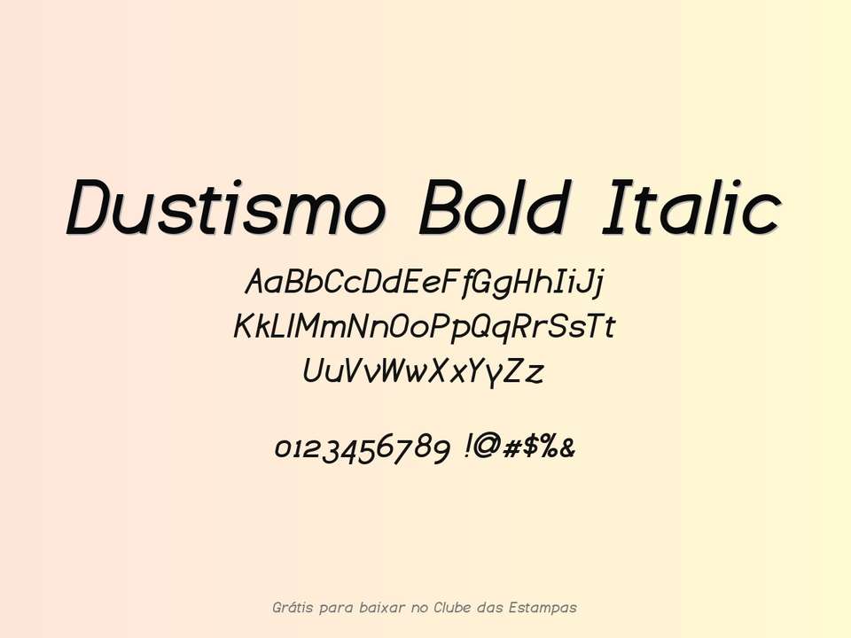 Fonte Dustismo Bold Italic Grátis Para Baixar