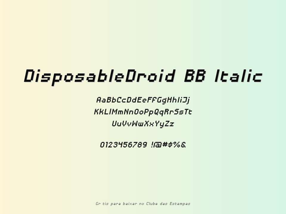 Fonte Disposabledroid Bb Italic Grátis Para Baixar