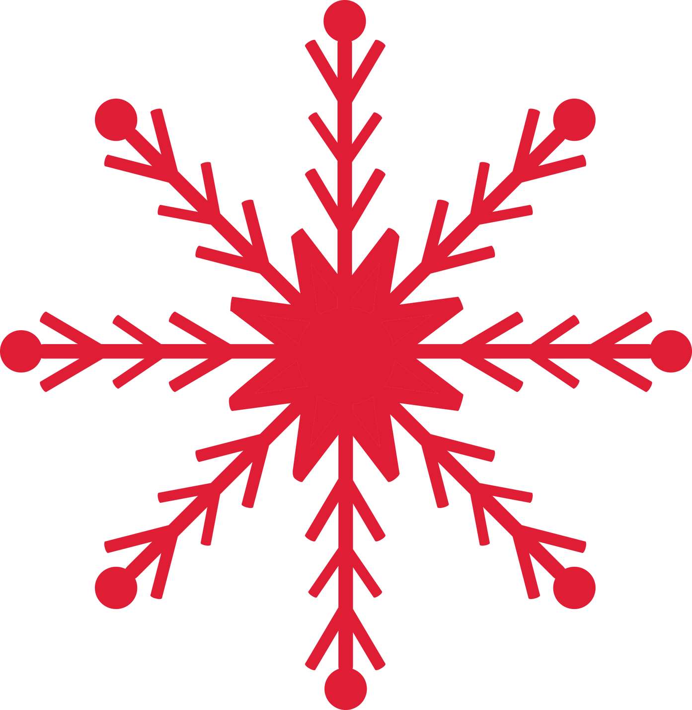 Floco De Neve Estilizado Vermelho Inverno Png Grátis Para Baixar