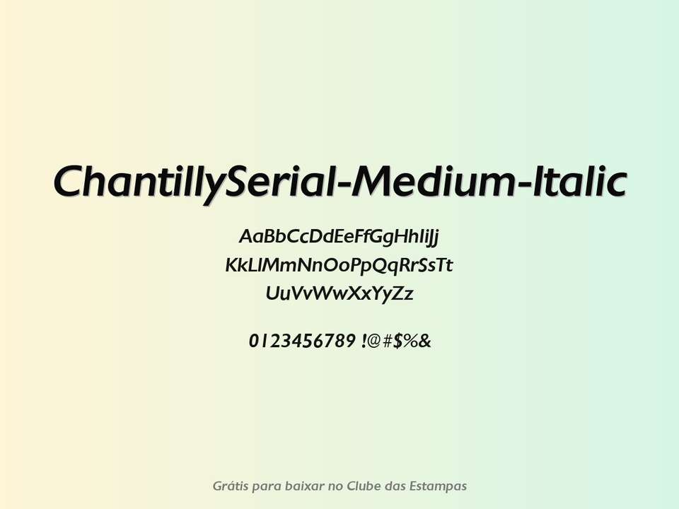 Fonte Chantillyserial Medium Italic Grátis Para Baixar