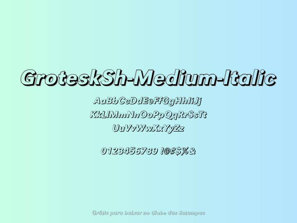 Fonte Grotesksh Medium Italic Grátis Para Baixar