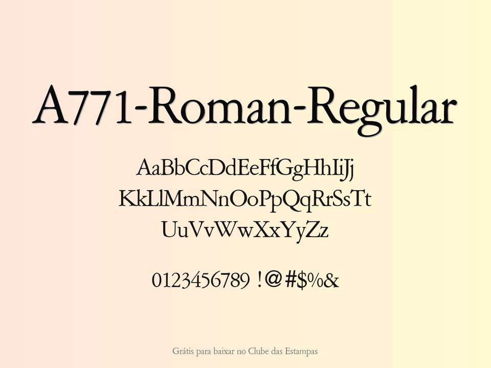 Fonte A771 Roman Regular Grátis Para Baixar