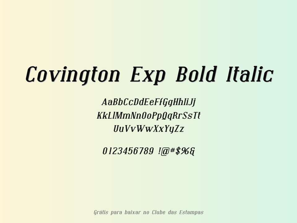 Fonte Covington Exp Bold Italic Grátis Para Baixar