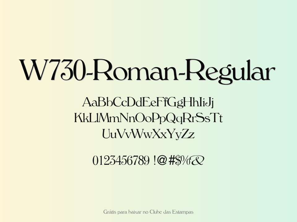 Fonte W730 Roman Regular Grátis Para Baixar