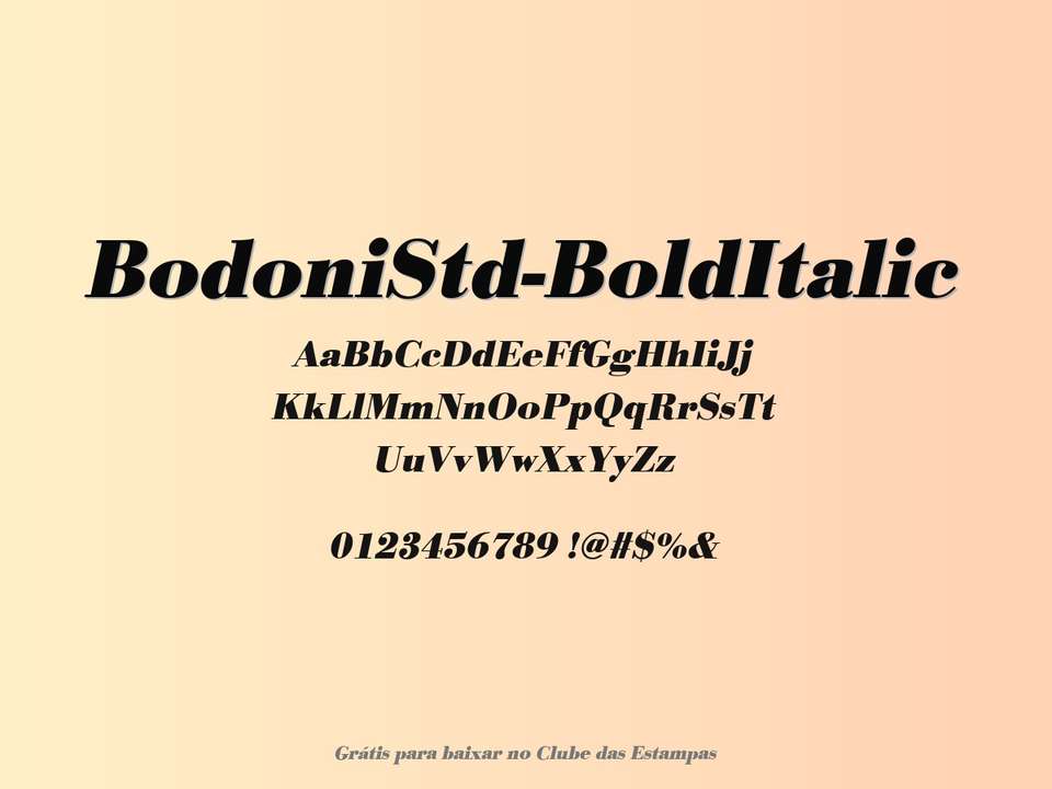 Fonte Bodonistd Bolditalic Grátis Para Baixar